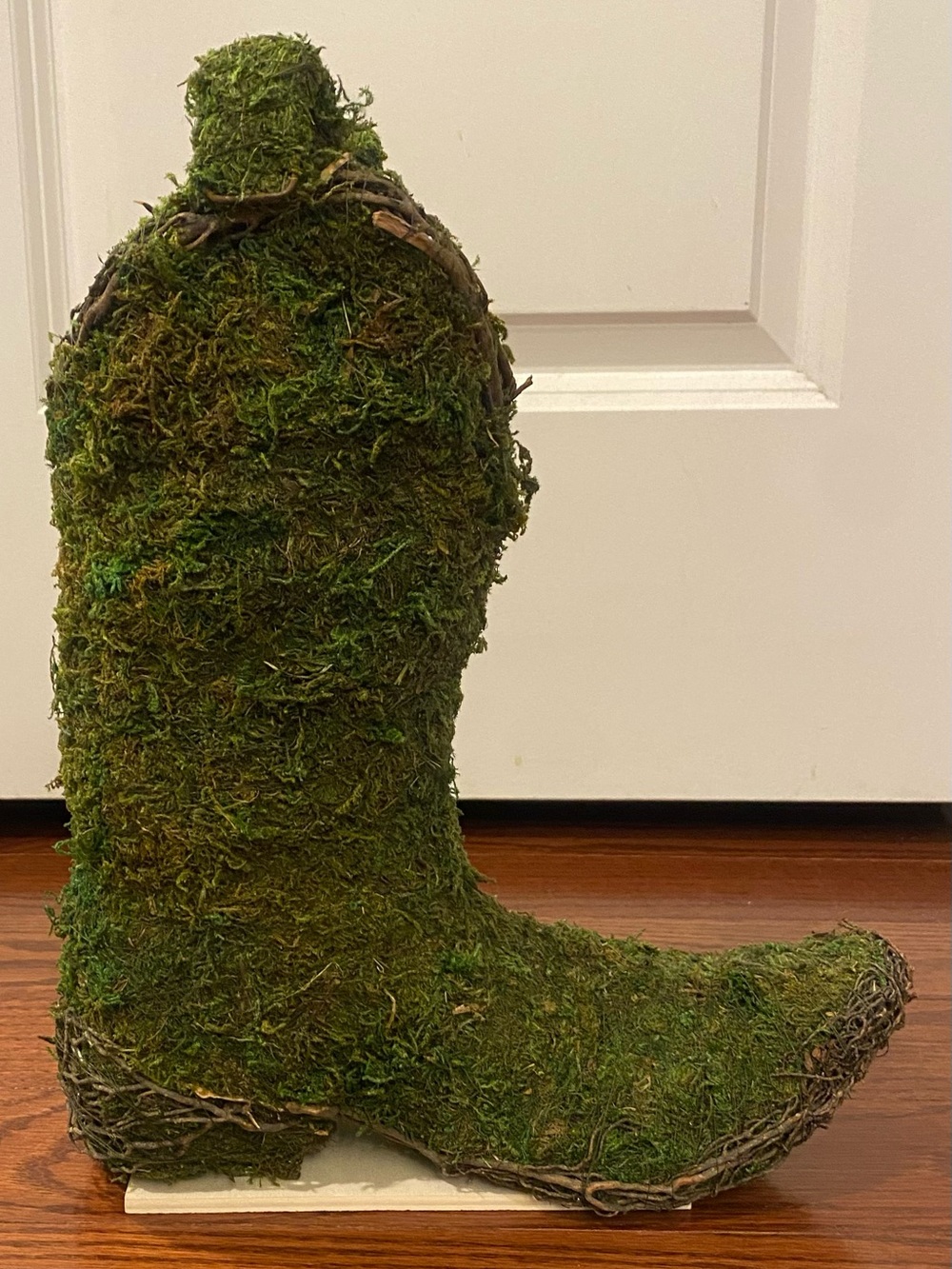 Western Cowboy Boot Planter/Vase NEW Supermoss Natural Moss w/Lining - Picture 1 of 4